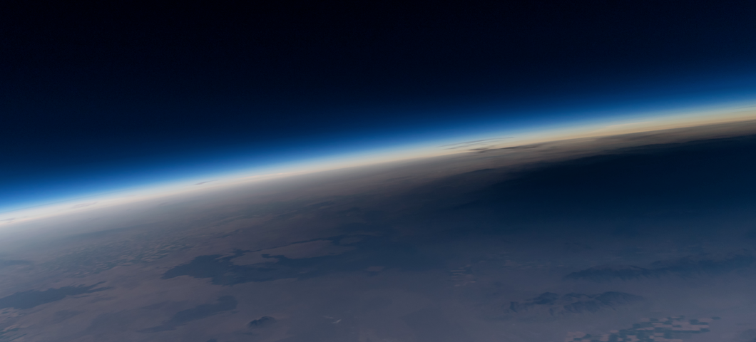 image from MSU high-altitude balloon showing shadow of Aug. 21 total solar eclipse