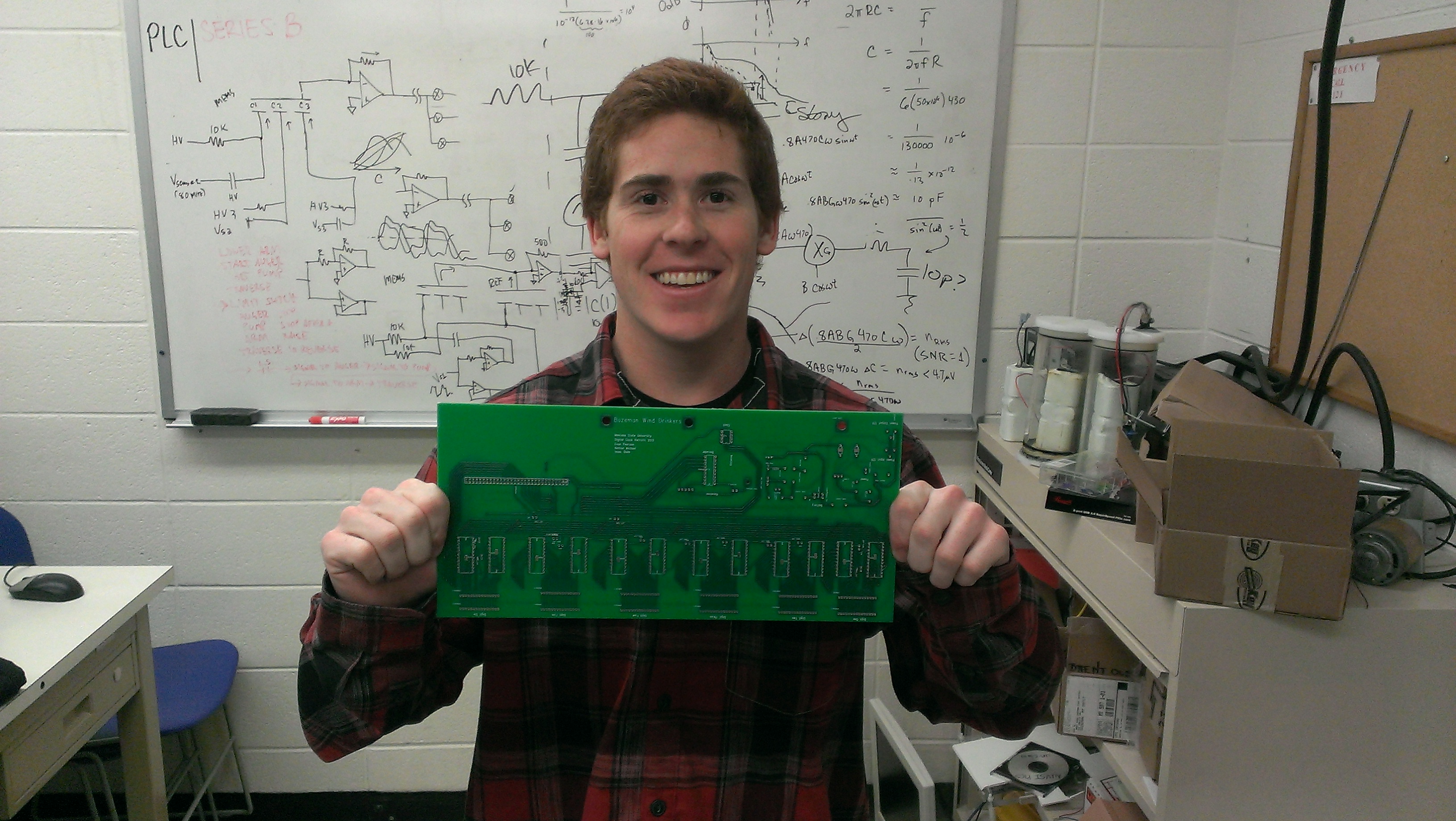 Isaac with unassembled PCB
